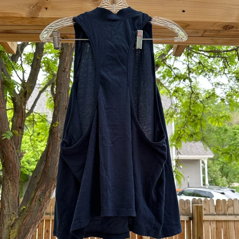 Anthropologie Electric & Rose NWOT Mock Neck Dark Blue Muscle Tank Large - Picture 12 of 12